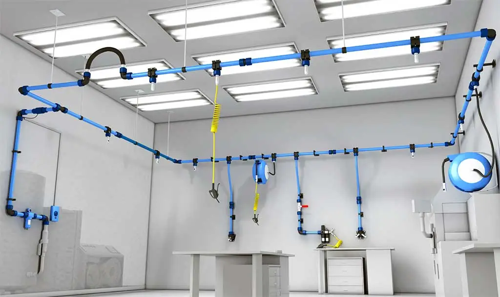 Illustration eines industriellen Druckluftsystems